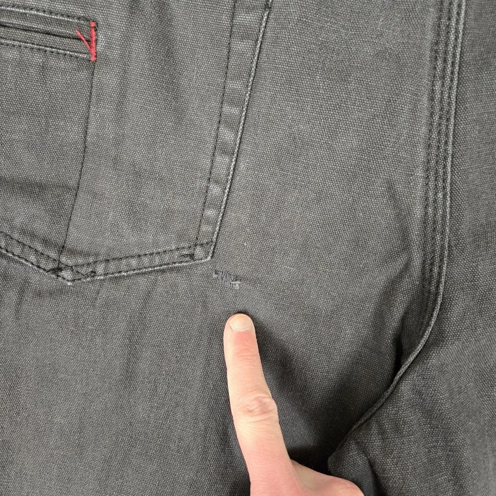 Eddie Bauer Jeans Mens 38x34 Black Canvas Stretch Classic Fit Straight‎ Workwear